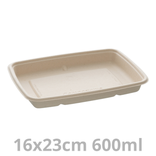 [PUL46120-SAT] Barquette rectangulaire BEPULP 600ml 16x23cm 4x75pcs