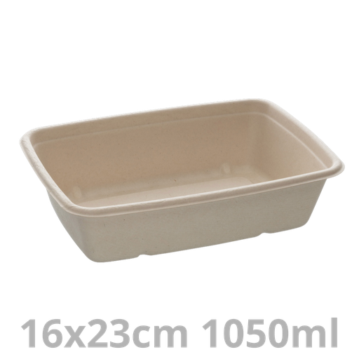 [PUL46136-SAT] Barquette rectangulaire BEPULP 1050ml 16x23cm 4x75pcs