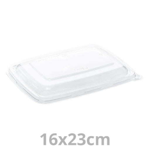 [PUL51601-SAT] Couvercle rPET pour barquette rectangulaire 16x23cm 4x75pcs