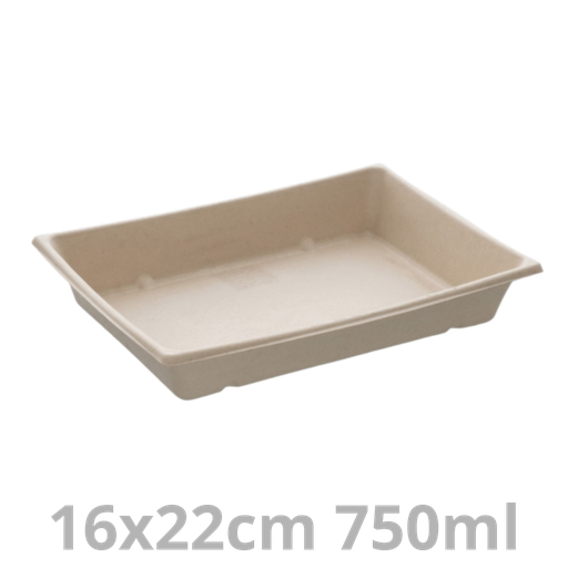 [PUL1622024-SAT] Barquette rectangulaire Pagoda BEPULP 750ml 16x22cm 6x50pcs