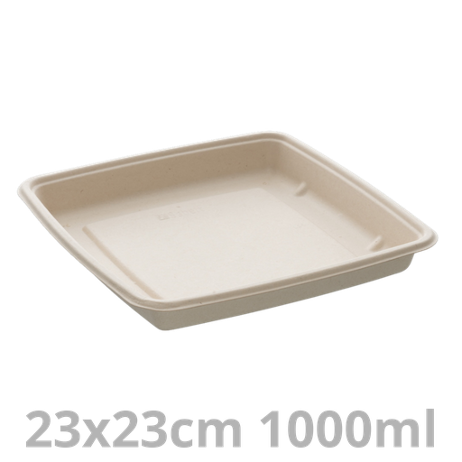 [PUL49132-SAT] Barquette carrée BEPULP 1000ml 23x23cm 300pcs