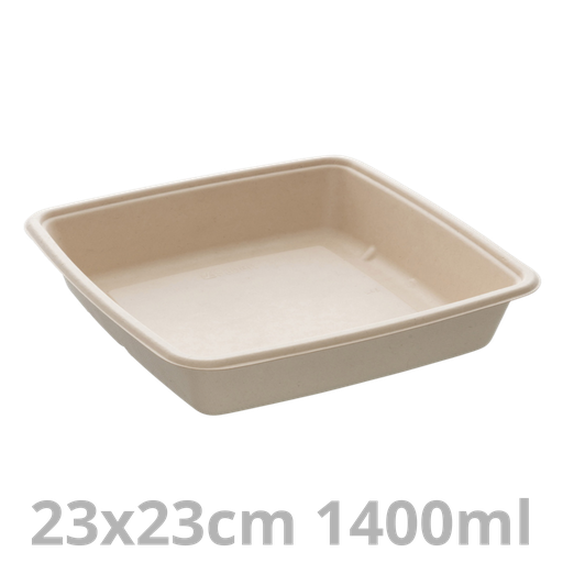 [PUL49148-SAT] Barquette carrée BEPULP 1400ml 23x23cm 4x75pcs