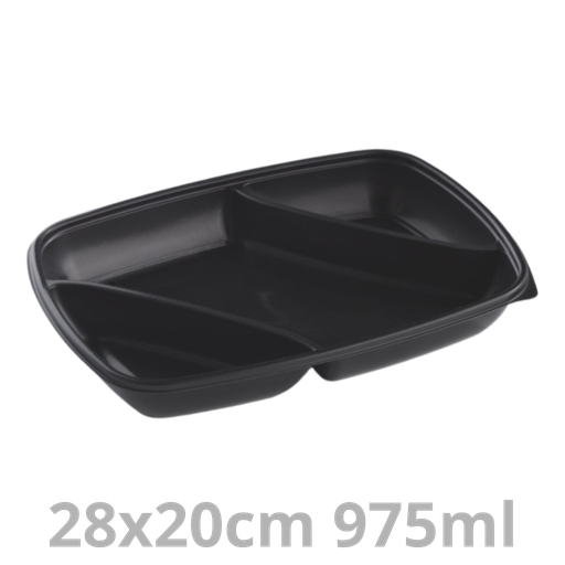 [HOT71335-SAT] FastPac barquette rectangulaire 3 compartiments 975ml 28x20cm 3x50pcs