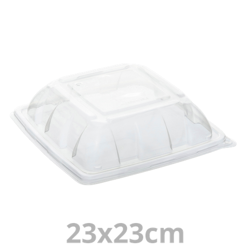 [PUL51901F300PP-SAT] Couvercle PP dôme pour barquette carrée 23x23cm 4x75pcs
