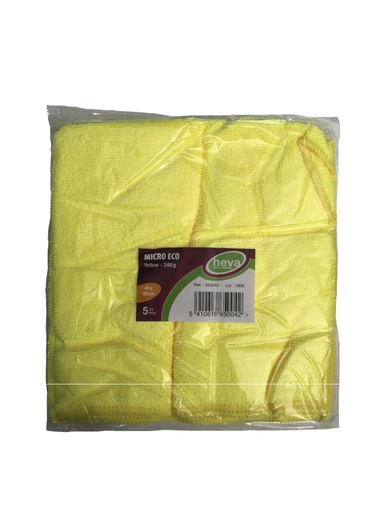 [650042-HEA] Torchon microfibre jaune 40x40cm 5pcs