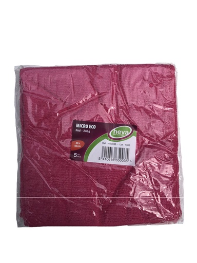 [650035-HEA] Torchon microfibre rose 40x40cm 5pcs
