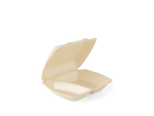 [IP4C2-BRK] Boite menu hamburger 2 compartiments IP4 XPS 500/350+850ml 25x21cm 2x100pcs