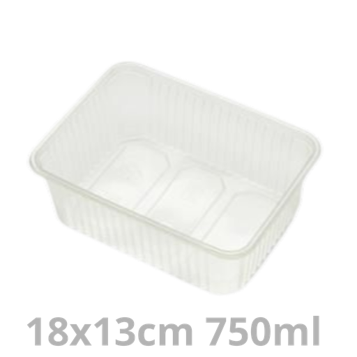 [63010048-VAK] ANL ravier rectangulaire transparent réutilisable N180R45 PP 750ml 18x13cm 6x50pcs
