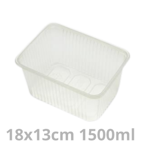 [63010054-VAK] ANL ravier rectangulaire transparent réutilisable N180R87 PP 1500ml 18x13cm 6x50pcs