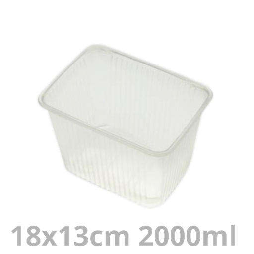 [63010042-VAK] ANL ravier rectangulaire transparent réutilisable N180R121 PP 2000ml 18x13cm 6x50pcs