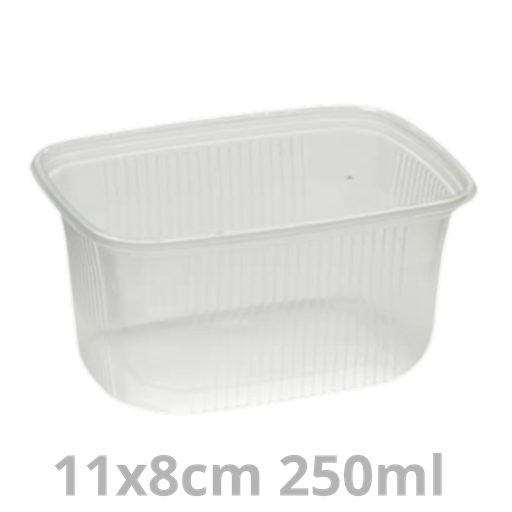 [63010028-VAK] ANL barquette boucherie rectangulaire transparent réutilisable A108R56 PP 250ml 11x8cm 20x100pcs