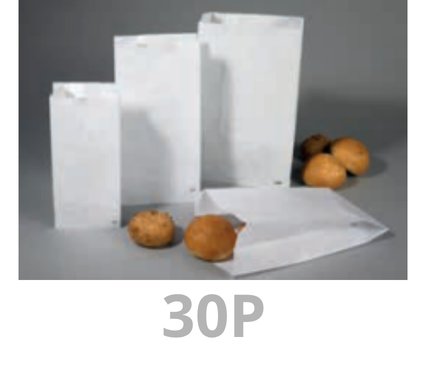 [30PB-BER] Sachet kraft blanc 30P 25x(2x5.7)x60/62cm 10kg (±410pcs)
