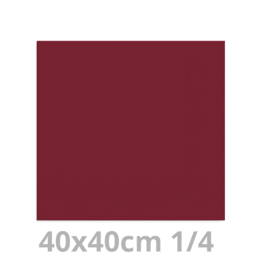 [4V40BOR-BRK] Serviette bordeaux 2 plis 1/4 40x40cm 20x100pcs