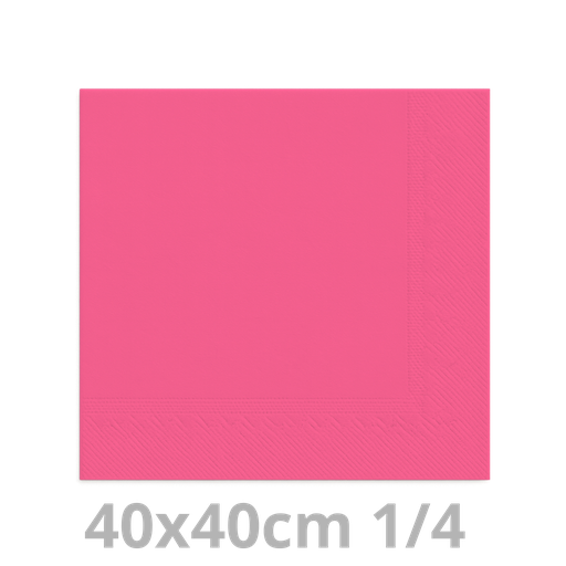 [4V40FUS-BRK] Serviette fuschia 2 plis 1/4 40x40cm 20x100pcs