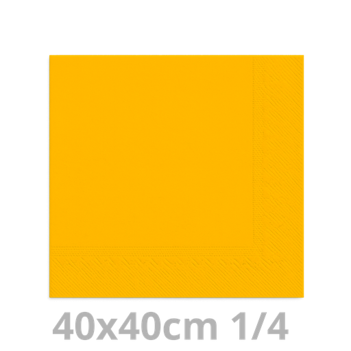 [4V40JAU-BRK] Serviette jaune 2 plis 1/4 40x40cm 20x100pcs