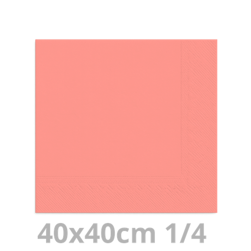 [4V40ROS-BRK] Serviette rose 2 plis 1/4 40x40cm 20x100pcs