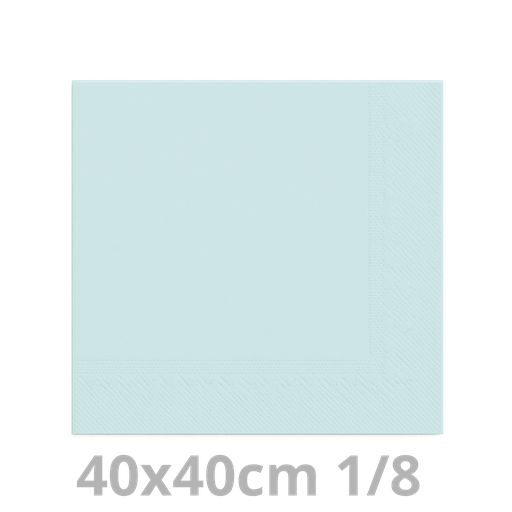 [8V40BLC-BRK] Serviette bleu clair 2 plis 1/8 40x40cm 20x100pcs