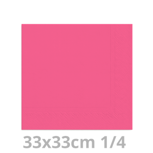 [4V33FUS-BRK] Serviette fuschia 2 plis 1/4 33x33cm 20x100pcs