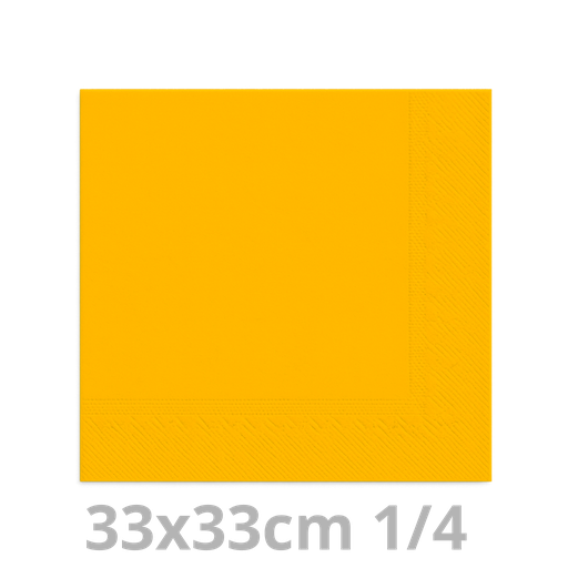[4V33JAU-BRK] Serviette jaune 2 plis 1/4 33x33cm 20x100pcs