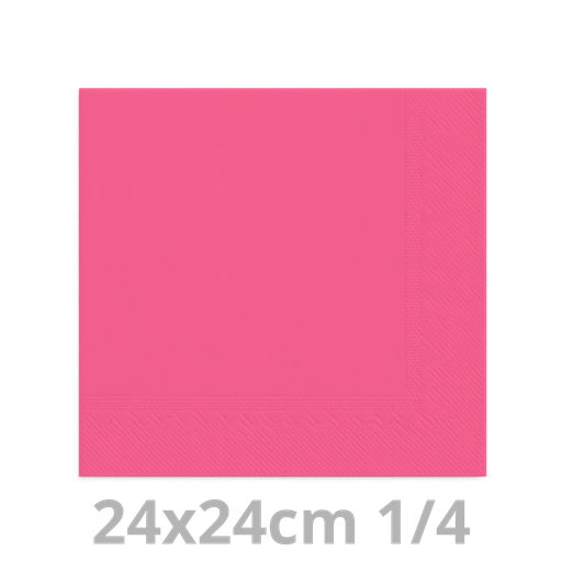 [4V24FUS-BRK] Serviette fuschia 2 plis 24x24cm 8x300Pcs