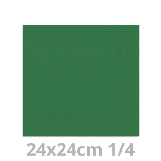 [4V24VEF-BRK] Serviette vert foncé 2 plis 24x24cm 8x300pcs