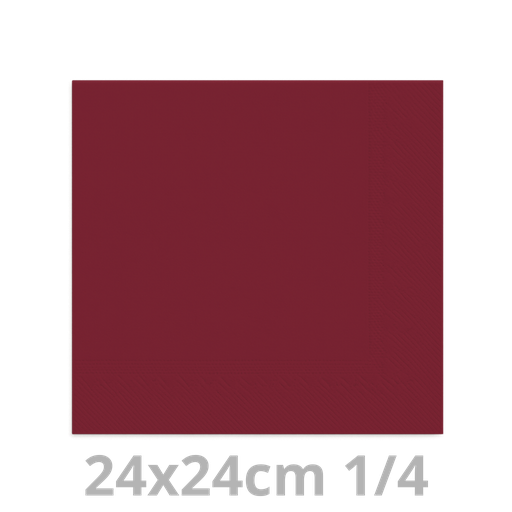 [4V24BOR-BRK] Serviette bordeaux 2 plis 24x24cm 8x300pcs