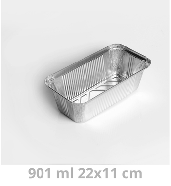 [ALUST901-BRK] Ravier aluminium avec couvercle 901ml 22x11cm 1000pcs