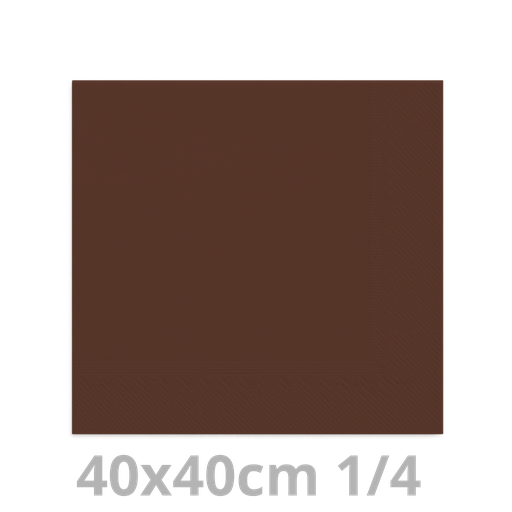 [4V40BRU-BRK] Serviette brun 2 plis 1/4 40x40cm 20x100pcs
