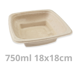 [PUL49024F-SAT] Saladier carré BEPULP 750ml 18x18cm 4x75Pcs