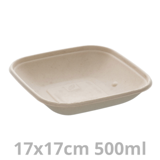 [PUL14116PLA-SAT] Saladier carré laminé BEPULP 500ml 17x17cm 6x50pcs