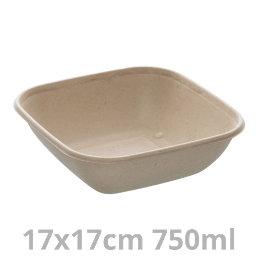 [PUL14124PLA-SAT] Saladier carré laminé BEPULP 750ml 17x17cm 6x50pcs