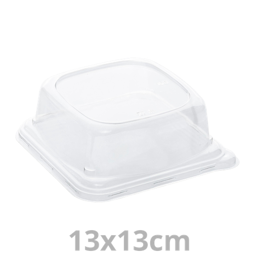 [PUL530606D300-SAT] Couvercle rPET pour Grab & Go plat carré BEPULP 13x13cm 6x50pcs