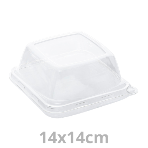 [PUL535555D-SAT] Couvercle rPET pour Grab & Go plat carré BEPULP 14x14cm 6x50pcs