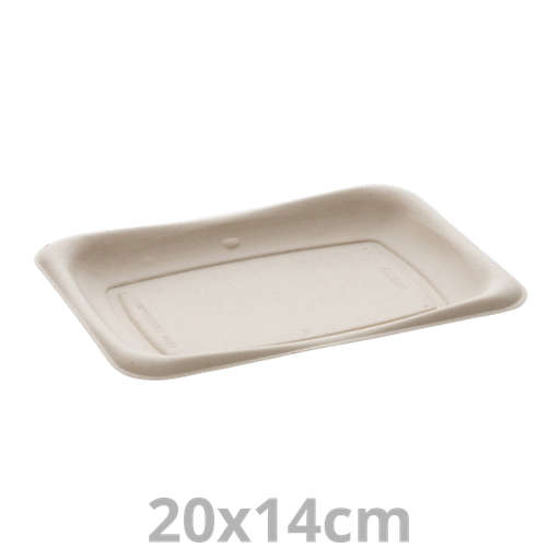 [PUL400608-SAT] Grab & Go plat rectangulaire BEPULP  20x14cm 6x50pcs