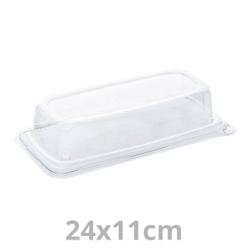 [PUL531045D300-SAT] Couvercle rPET pour Grab & Go plat rectangulaire BEPULP 24x11cm 6x50pcs