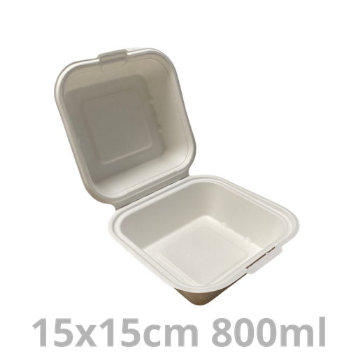 [PUL2014N-SAT] Boite à hamburger blanc BEPULP 800ml 15x15cm 600pcs
