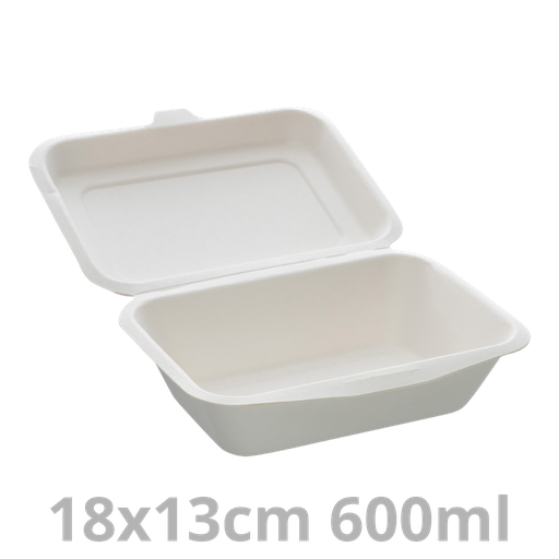 [PUL2019N-SAT] Boite lunch blanc BEPULP 600ml 18x13cm 12x50pcs