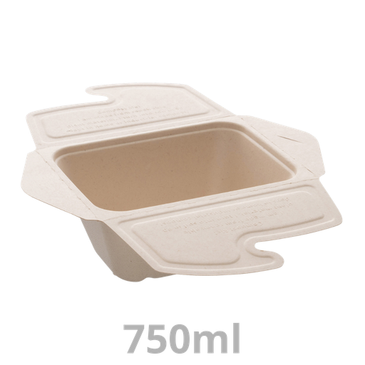 [PUL43070240-SAT] Meal Box to Go boite repas rectangulaire BEPULP 750ml 17x13cm 2x100pcs