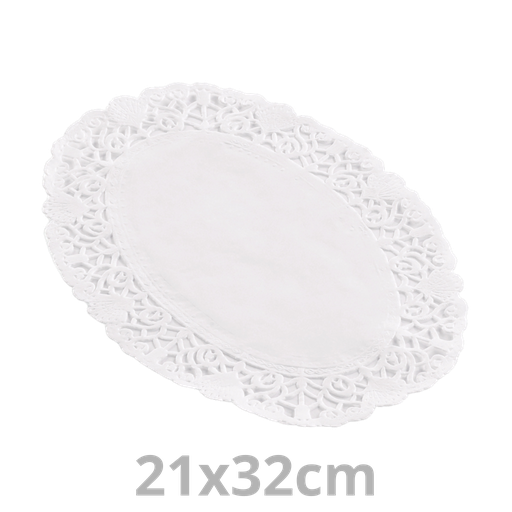 [120017-HAY] Dentelle ovale blanc 21x32cm 8x250pcs
