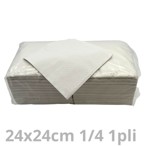 [4V24BLA1P-BRK] Serviette blanc "snack" 1 pli 24x24cm 9x500pcs