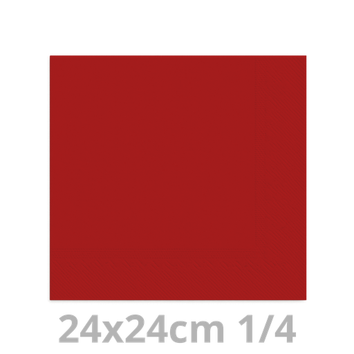 [4V24ROU-BRK] Serviette rouge 2 plis 24x24cm 2000pcs