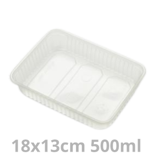 [63010045-VAK] ANL ravier rectangulaire transparent réutilisable N180R35 PP 500ml 18x13cm 6x50pcs