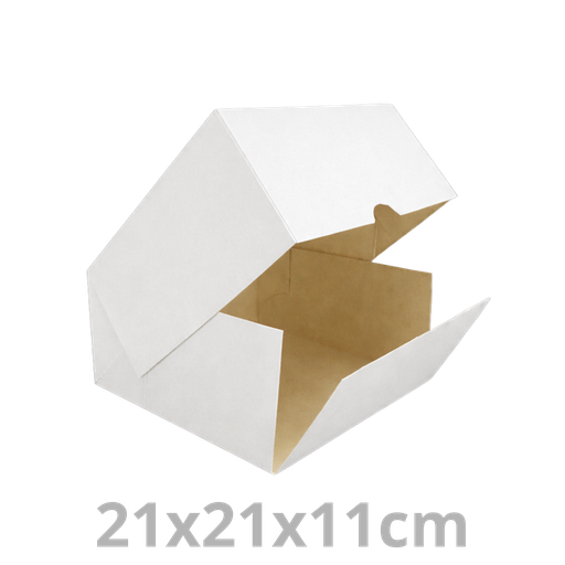 [M21112-CAD] Boite à pâtisserie Sweetbox blanc 21x21x11cm 100pcs
