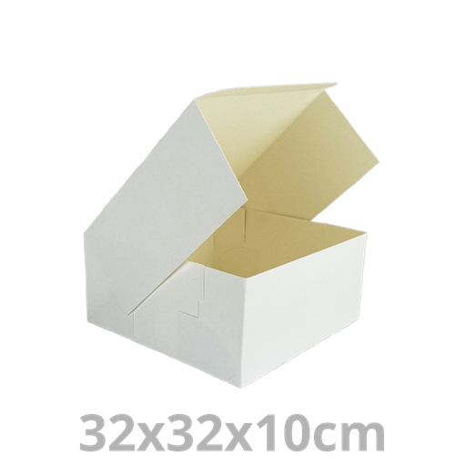 [E32102-CAD] Boite à patisserie Easybox blanc 32x32x10cm 100pcs
