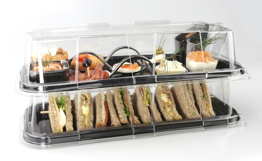 [BLA9307-50-SAT] Plateau rectangulaire noir rPET 36x16 cm 5x10pcs