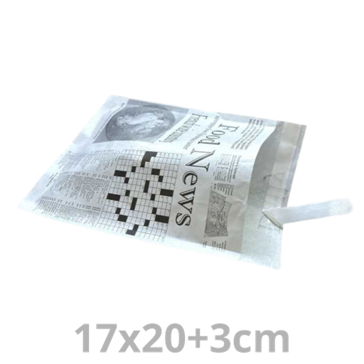 [PAW07-BEX] Pochette sandwich fermable blanc journal 17x20+3cm 10x500pcs