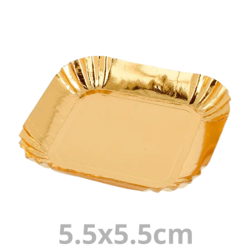 [MAC/55-PAS] Mini assiette carré doré 5.5x5.5cm 48x100pcs