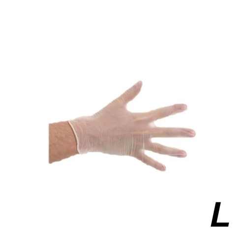 [412183-HEA] Gant vinyle transparent non poudré L 10x100pcs