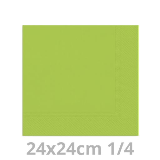 [4V24VEL-BRK] Serviette vert lime 2 plis 24x24cm 8x300pcs