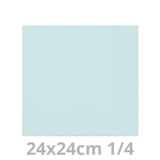 [4V24BLC-BRK] Serviette bleu clair 2 plis 24x24cm 8x300pcs